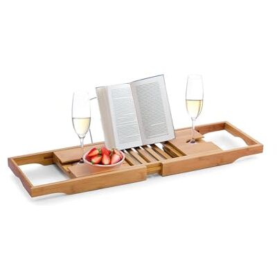 Avilia Förlängningsbar Bambu Badkar Bricka Snygga och Funktionella Badrumstillbehör 105x22x4cm Avilia Förlängningsbar Bambu Badkar Bricka Snygga och Funktionella Badrumstillbehör 105x22x4cm