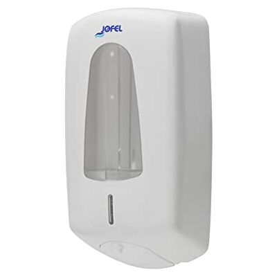 Jofel Automatisk väggmonterad tvålpump med gel, påfyllningsbar, kapacitet på 1 L, tvålpump för badrum, beröringsfri optik, ABS-kropp, Aitana AC76050, vit Jofel Automatisk väggmonterad tvålpump med gel, påfyllningsbar, kapacitet på 1 L, tvålpump för badrum, beröringsfri optik, ABS-kropp, Aitana AC76050, vit