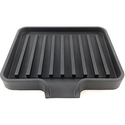 Happitasa tvålskål i silikon och svamphållare med dräneringsränna, 2-pack (svart, 13 x 10 cm) Happitasa tvålskål i silikon och svamphållare med dräneringsränna, 2-pack (svart, 13 x 10 cm)