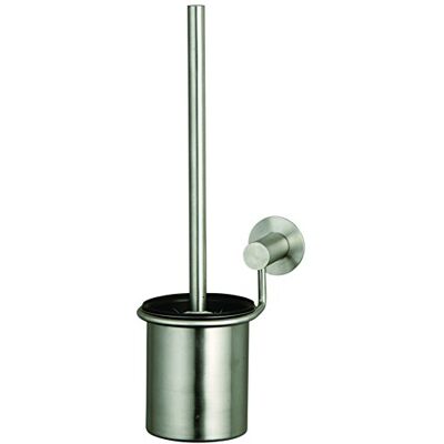 MSV rostfritt stål satin finish toalettborste med vägghängare, grå MSV rostfritt stål satin finish toalettborste med vägghängare, grå