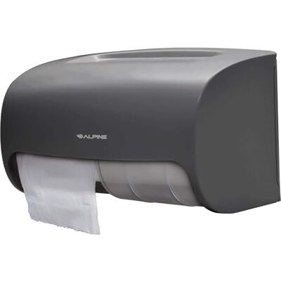 Alpine Industries Side Double Roll toalettpappersautomat, grå Alpine Industries Side Double Roll toalettpappersautomat, grå