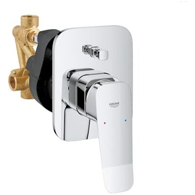 Grohe Dice – Built-In Bath Tap Including Concealed Body (Set for Final Installation, 46 mm Ceramic Cartridge, Automatic Diverter: Bath/Shower), Chrome, 1018900000 Grohe Dice – Built-In Bath Tap Including Concealed Body (Set for Final Installation, 46 mm Ceramic Cartridge, Automatic Diverter: Bath/Shower), Chrome, 1018900000