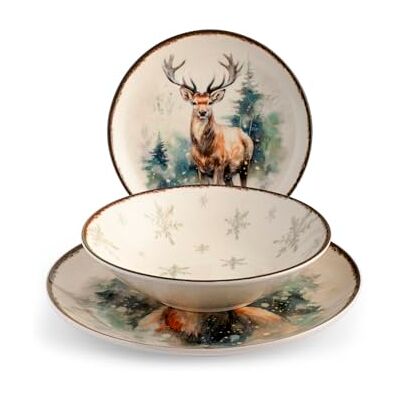 H&H Alaska 18-Piece Christmas Tableware Set H&H Alaska 18-Piece Christmas Tableware Set