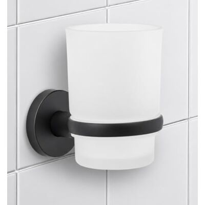 IPEA Tandborsthållare Väggklistermärke med Glas Ingen borrning Nödvändig Modern Design Elegant Tandborste och Tandkrämhållare för vägg för limning i Badrum, Dusch, Hem Svart Stöd IPEA Tandborsthållare Väggklistermärke med Glas Ingen borrning Nödvändig Modern Design Elegant Tandborste och Tandkrämhållare för vägg för limning i Badrum, Dusch, Hem Svart Stöd