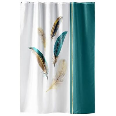 Douceur d'Intérieur , Duschdraperi med krokar (180 x 200 cm) Plumiss, polyester med metalltryck Douceur d'Intérieur , Duschdraperi med krokar (180 x 200 cm) Plumiss, polyester med metalltryck