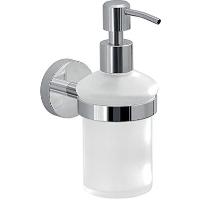 Gedy Osaka, Dispenser, Kromfärg, Badrum Tvål Dispenser Tillverkad av Cromall, Rostfritt stål och Satinglasbehållare, 10 års garanti, mäter 15,9 x 6,8 x 10,7 CM, R&S-design, kromatisk, unik Gedy Osaka, Dispenser, Kromfärg, Badrum Tvål Dispenser Tillverkad av Cromall, Rostfritt stål och Satinglasbehållare, 10 års garanti, mäter 15,9 x 6,8 x 10,7 CM, R&S-design, kromatisk, unik