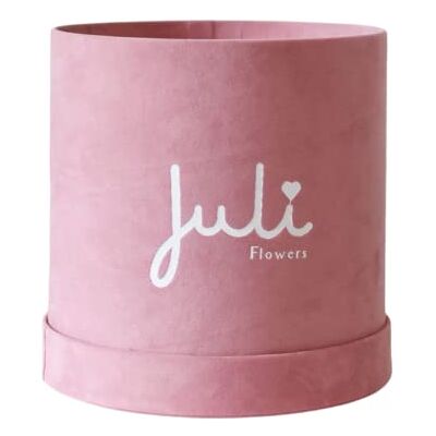 Juli Blomma rund låda liten sammet rosa Juli Blomma rund låda liten sammet rosa
