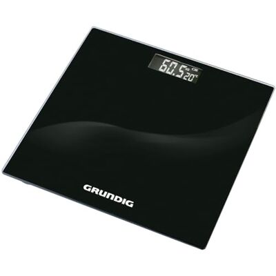 Grundig Digital våg Personvåg upp till 180 kg vågar med LCD-skärm och temperaturvisning med kg- och Lb-funktion Svart Grundig Digital våg Personvåg upp till 180 kg vågar med LCD-skärm och temperaturvisning med kg- och Lb-funktion Svart