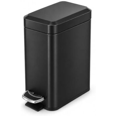 Zone 3,5 liter smal papperskorg, rostfritt stål kropp med lock och stegpedal, 5 liter, matt svart Zone 3,5 liter smal papperskorg, rostfritt stål kropp med lock och stegpedal, 5 liter, matt svart