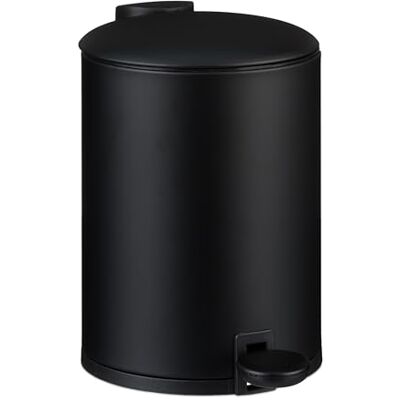 Relaxdays Badsoptunna, 3 l, kosmetisk hink med mjuk stängning, matt utseende, avtagbar innerhink, pedalhink, svart Relaxdays Badsoptunna, 3 l, kosmetisk hink med mjuk stängning, matt utseende, avtagbar innerhink, pedalhink, svart