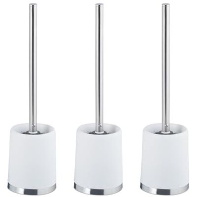 Relaxdays Toalettborste med hållare, set om 3, avtagbart borsthuvud, Ø 7 cm, med toalettborsthållare, toalettborste, vit Relaxdays Toalettborste med hållare, set om 3, avtagbart borsthuvud, Ø 7 cm, med toalettborsthållare, toalettborste, vit
