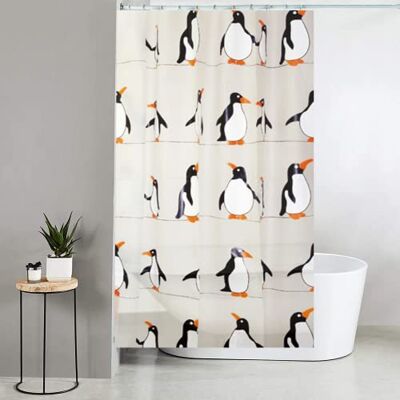 Canyon Penguin tryckta duschdraperier 100% Peva-duschdraperi antibakteriell ytbehandling vattenavvisande viktad fåll 180 x 180 cm 12 förstärkta öljetter med krokar (penguin) Canyon Penguin tryckta duschdraperier 100% Peva-duschdraperi antibakteriell ytbehandling vattenavvisande viktad fåll 180 x 180 cm 12 förstärkta öljetter med krokar (penguin)