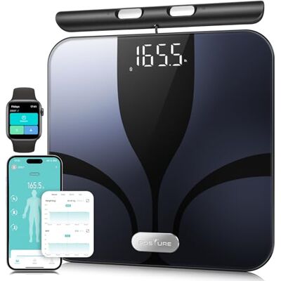 POSTURE Scale for Body Weight and Fat Percentage, 8 Electrodes Larger Platform Digital Scale for BMI 28 Body Composition, Bathroom Smart Scales with LED Display FSA or HSA eligible POSTURE Scale for Body Weight and Fat Percentage, 8 Electrodes Larger Platform Digital Scale for BMI 28 Body Composition, Bathroom Smart Scales with LED Display FSA or HSA eligible