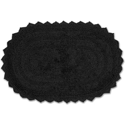 DII Crochet Collection vändbar badmatta, liten oval, 17 x 24, svart. DII Crochet Collection vändbar badmatta, liten oval, 17 x 24, svart.