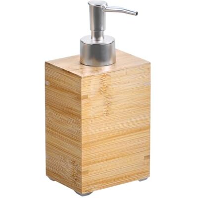 Kesper Tvålpump med pump i rostfritt stål, material: bambu, plast, rostfritt stål, mått: 8,5 x 6,5 x 18 cm, färg: brun – naturträ 19402 Kesper Tvålpump med pump i rostfritt stål, material: bambu, plast, rostfritt stål, mått: 8,5 x 6,5 x 18 cm, färg: brun – naturträ 19402