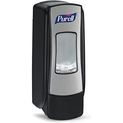 Purell ADX-7 Push-Style Hand Sanitizer Dispenser, Chrome/Black, for ADX-7 700 mL Sanitizer Refills (Pack of 1) – 8728-06 Purell ADX-7 Push-Style Hand Sanitizer Dispenser, Chrome/Black, for ADX-7 700 mL Sanitizer Refills (Pack of 1) – 8728-06