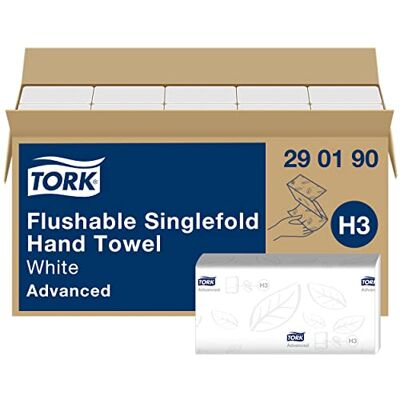 Tork Singlefold Handduk – Spolbar vit H3, Advanced-kvalitet, 15 x 250 ark, 290190 Tork Singlefold Handduk – Spolbar vit H3, Advanced-kvalitet, 15 x 250 ark, 290190