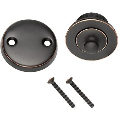 Design House 522342 Lift and Turn Bath Drain Plug Kit with Two-Hole Overflow Faceplate, 3-7", Oil Rubbed Bronze Design House 522342 Lift and Turn Bath Drain Plug Kit with Two-Hole Overflow Faceplate, 3-7", Oil Rubbed Bronze