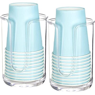 Youngever 2-pack engångspapper i plast dispenser, återanvändbar plastdispenser mugghållare (klar) Youngever 2-pack engångspapper i plast dispenser, återanvändbar plastdispenser mugghållare (klar)