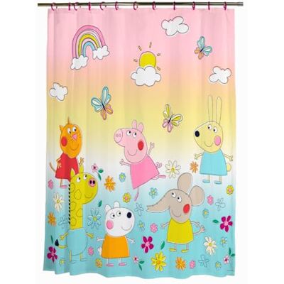 Franco Peppa Pig 13-delat duschdraperi och ringset, (100% officiellt licensierad produkt) Franco Peppa Pig 13-delat duschdraperi och ringset, (100% officiellt licensierad produkt)