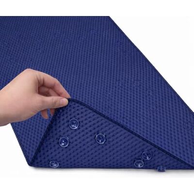Elaine Karen Deluxe halkfri badkarsmatta, mjuka skummattor för badrum, badkarsmatta med dräneringshål, sugkoppar – 91 cm x 43 cm – Marinblå Elaine Karen Deluxe halkfri badkarsmatta, mjuka skummattor för badrum, badkarsmatta med dräneringshål, sugkoppar – 91 cm x 43 cm – Marinblå