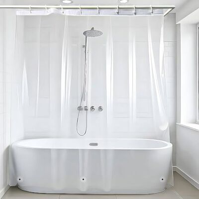 ANSIO ARVO Klart duschdraperi 180 x 180 cm (71 x 71 tum) Peva vattentätt och anti-mögel badrumsdraperi – transparent duschdraperi – krokar ingår inte ANSIO ARVO Klart duschdraperi 180 x 180 cm (71 x 71 tum) Peva vattentätt och anti-mögel badrumsdraperi – transparent duschdraperi – krokar ingår inte