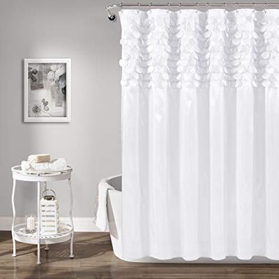 Lush Decor Lillian duschdraperi, vit, 183 x 183 cm Lush Decor Lillian duschdraperi, vit, 183 x 183 cm
