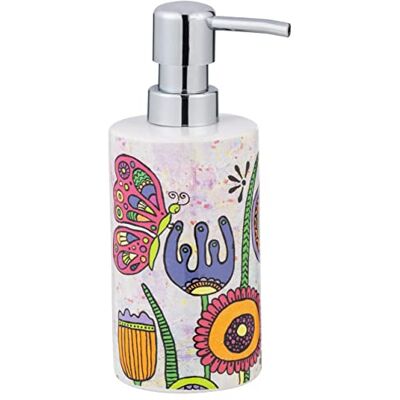 Wenko Full Bloom Keramisk Sæbedispenser - Flerfärgad Blomsterdesign Wenko Full Bloom Keramisk Sæbedispenser - Flerfärgad Blomsterdesign