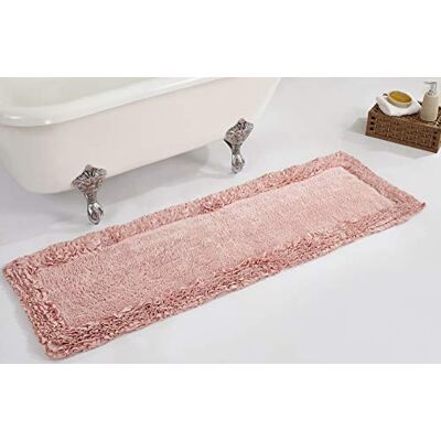 Better Trends 100% Cotton 20x60 Long Runner Bath Mat Extra Soft Non-Slip Bath Rug Water Absorbent Washable for Bathroom Floor Tub Shower Pink Shaggy Border Collection Oeko-Tex Certified Better Trends 100% Cotton 20x60 Long Runner Bath Mat Extra Soft Non-Slip Bath Rug Water Absorbent Washable for Bathroom Floor Tub Shower Pink Shaggy Border Collection Oeko-Tex Certified