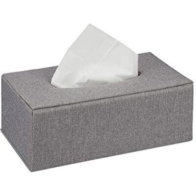 RELAXDAYS - Contenitore per Fazzoletti - Grå - 10x25x13.5 cm - Linneffekt - Tissue box RELAXDAYS - Contenitore per Fazzoletti - Grå - 10x25x13.5 cm - Linneffekt - Tissue box
