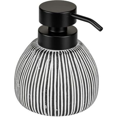 Wenko tvåldispenser mod. Pascoli elegant fristående keramisk dispenser för badrum 0,5 l svartvit strukturerad 11 x 13 x 12 cm keramisk plast Wenko tvåldispenser mod. Pascoli elegant fristående keramisk dispenser för badrum 0,5 l svartvit strukturerad 11 x 13 x 12 cm keramisk plast
