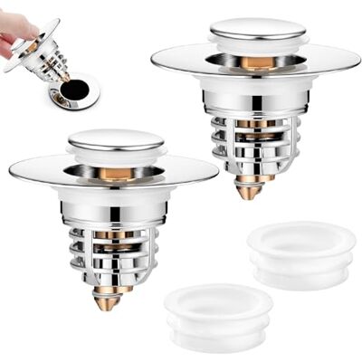 Diboniur Badrumshandfat, 2 stycken förbättrade bidélock, utdragbar filterkorg, universal diskbänkslock för badkar, kök, handfat (dräneringshål öppning 32–41 mm) Diboniur Badrumshandfat, 2 stycken förbättrade bidélock, utdragbar filterkorg, universal diskbänkslock för badkar, kök, handfat (dräneringshål öppning 32–41 mm)