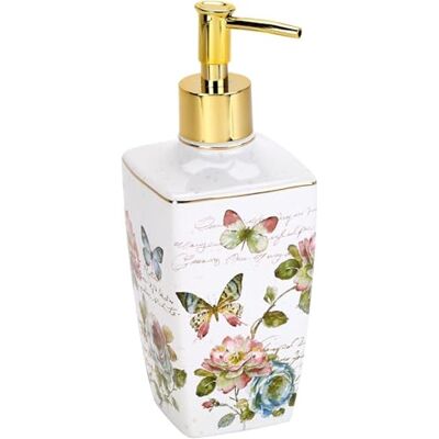 Avanti Linens Avanti Linne Lotionpump/tvåldispenser, keramiska bänkskivtillbehör, konstnärlig heminredning (fjärilsträdgårdssamling) Avanti Linens Avanti Linne Lotionpump/tvåldispenser, keramiska bänkskivtillbehör, konstnärlig heminredning (fjärilsträdgårdssamling)