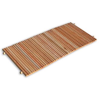 CASTELMERLINO 082-L badrumsmatta omlottbar naturlig lärkträ profil halvrund cm 45 x 101 CASTELMERLINO 082-L badrumsmatta omlottbar naturlig lärkträ profil halvrund cm 45 x 101