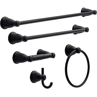 Franklin Brass Franklin mässing KIN5PC-MB Kinla Bath Accessory Set, Matt Svart Franklin Brass Franklin mässing KIN5PC-MB Kinla Bath Accessory Set, Matt Svart