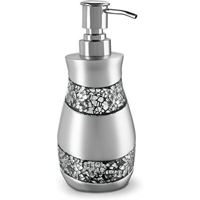 Creative dwellza silver mosaik hand tvåldispenser (7,6 x 7,6 x 19,1 cm) – tennfärgad hand lotion pump hållbar metallmekanism – modern design-duschautomat (silvergrå) Creative dwellza silver mosaik hand tvåldispenser (7,6 x 7,6 x 19,1 cm) – tennfärgad hand lotion pump hållbar metallmekanism – modern design-duschautomat (silvergrå)