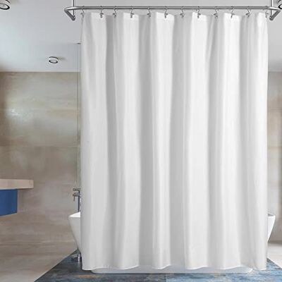 Barossa Design Vattentätt tyg duschdraperi eller liner hotellkvalitet, maskintvättbar, vitt duschdraperi liner för badkarsrör, 180 x 180 cm Barossa Design Vattentätt tyg duschdraperi eller liner hotellkvalitet, maskintvättbar, vitt duschdraperi liner för badkarsrör, 180 x 180 cm