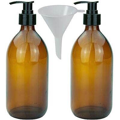 mikken 2 tvåldispenser 500 ml lotiondispenser av brunt glas, BPA-fri, livsmedelssäker inkl. 1 tratt mikken 2 tvåldispenser 500 ml lotiondispenser av brunt glas, BPA-fri, livsmedelssäker inkl. 1 tratt