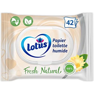 Lotus Fresh Natural Wet Toilet Paper – Utan färgämnen och parfymer – 100% naturliga FSC-fibrer – 42 enheter (1 st) Lotus Fresh Natural Wet Toilet Paper – Utan färgämnen och parfymer – 100% naturliga FSC-fibrer – 42 enheter (1 st)