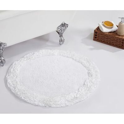 Better Trends Bättre trender 100% bomullsbadrumsmatta i Shaggy Border Collection ultramjuk, plysch, absorberande, tuftad badmatta, snabbtorkande, bra för bad, dusch, sovrum, hund eller dörrmatta, 76 cm rund, vit Better Trends Bättre trender 100% bomullsbadrumsmatta i Shaggy Border Collection ultramjuk, plysch, absorberande, tuftad badmatta, snabbtorkande, bra för bad, dusch, sovrum, hund eller dörrmatta, 76 cm rund, vit
