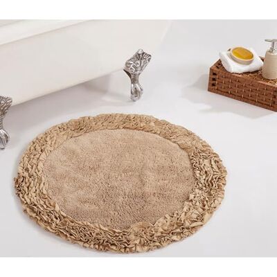 Better Trends Bättre trender 100% bomullsbadrumsmatta i Shaggy Border Collection ultramjuk, plysch, absorberande, tuftad badmatta, snabbtorkande, bra för bad, dusch, sovrum, hund eller dörrmatta, 76 cm rund, Better Trends Bättre trender 100% bomullsbadrumsmatta i Shaggy Border Collection ultramjuk, plysch, absorberande, tuftad badmatta, snabbtorkande, bra för bad, dusch, sovrum, hund eller dörrmatta, 76 cm rund,