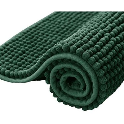 subrtex Chenille badmattor för badrum, extra mjuka och vattenabsorberande, halkfri badmatta perfekta plyschmattor, för badkar, dusch, grön, 40 × 60 cm, 1 st subrtex Chenille badmattor för badrum, extra mjuka och vattenabsorberande, halkfri badmatta perfekta plyschmattor, för badkar, dusch, grön, 40 × 60 cm, 1 st