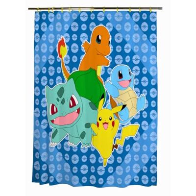 Franco Pokemon Anime 13-delat duschdraperi och ringset, (100% officiellt licensierad produkt) Franco Pokemon Anime 13-delat duschdraperi och ringset, (100% officiellt licensierad produkt)