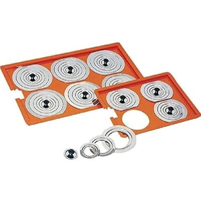 neoLab E-4107 lock i rostfritt stål med 4 ringar för badrum E-4087, 80 mm neoLab E-4107 lock i rostfritt stål med 4 ringar för badrum E-4087, 80 mm