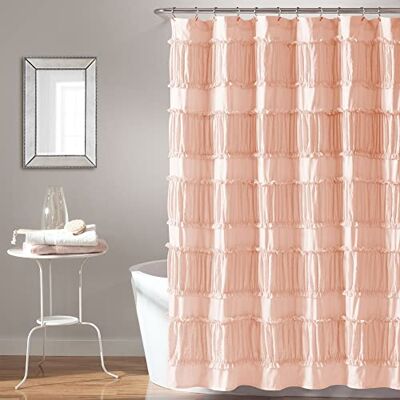 Lush Decor Nova Duschdraperi med volanger, 183 x 183 cm, rosa (Blush) Lush Decor Nova Duschdraperi med volanger, 183 x 183 cm, rosa (Blush)