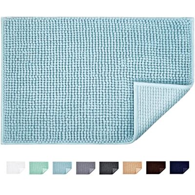 JARITTO Badrum halkfri matta badmatta chenille mikrofiber golvmatta mjuk maskintvättbar absorberande för dusch toalett 50 x 80 cm (ljusblå) JARITTO Badrum halkfri matta badmatta chenille mikrofiber golvmatta mjuk maskintvättbar absorberande för dusch toalett 50 x 80 cm (ljusblå)