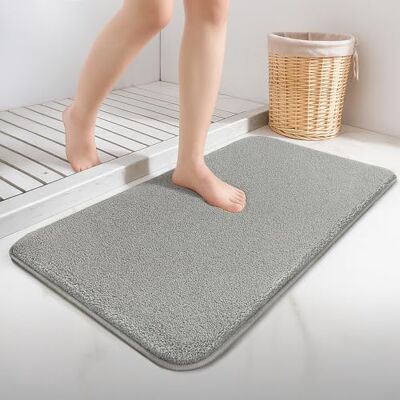 VOUNOT ® Ultramjuk och absorberande halkfri mikrofiberbadmatta bekväm tvättbar maskin slät yta för badrum dusch badkar 60x110 grå VOUNOT ® Ultramjuk och absorberande halkfri mikrofiberbadmatta bekväm tvättbar maskin slät yta för badrum dusch badkar 60x110 grå