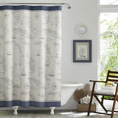 Tommy Bahama karibisk hav duschdraperi, 72 x 72, ljus – pastellblå Tommy Bahama karibisk hav duschdraperi, 72 x 72, ljus – pastellblå