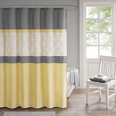 510 DESIGN tryckt elegant badrum duschdraperi ultramjukt och modernt utseende, 72 x 72 72x72" Yellow/Gray 510 DESIGN tryckt elegant badrum duschdraperi ultramjukt och modernt utseende, 72 x 72 72x72" Yellow/Gray