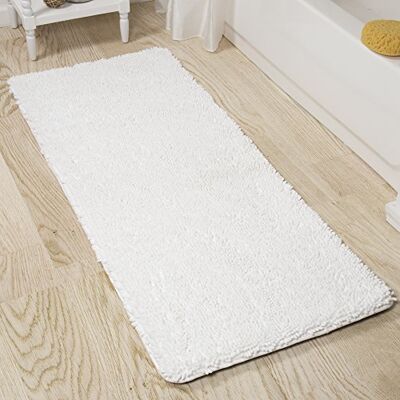Lavish Home Shag minnesskum badmatta – 147 cm gånger 61 cm löpare med halkfri baksida – absorberande chenille badrumsmatta med hög lugg (vit) Lavish Home Shag minnesskum badmatta – 147 cm gånger 61 cm löpare med halkfri baksida – absorberande chenille badrumsmatta med hög lugg (vit)